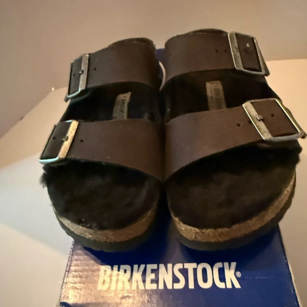 Birkenstock Arizona Desert Dust Two-Strap Sandals in Black M/4, L/6 NEW Narrow